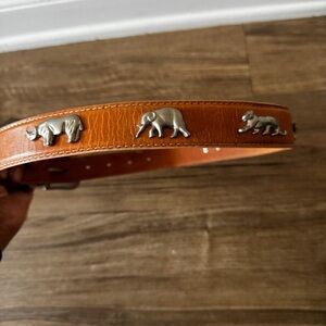 Vintage Italian leather wild animal belt size small